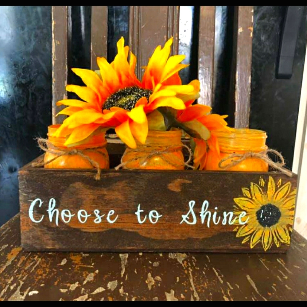 Sunflower mason jars center pieces